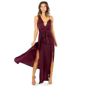 Stylestalker Kesen Maxi Dress Aubergine Maroon